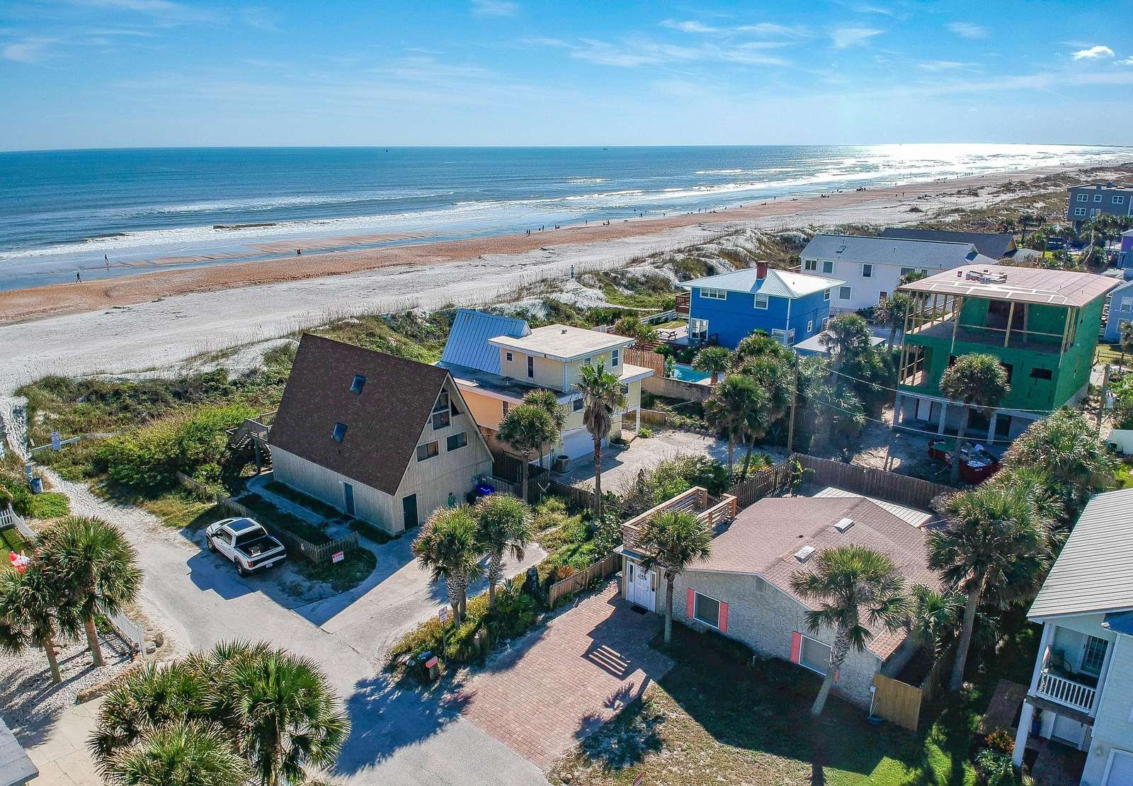 Aerial View of Tiki Hut and the Beach!