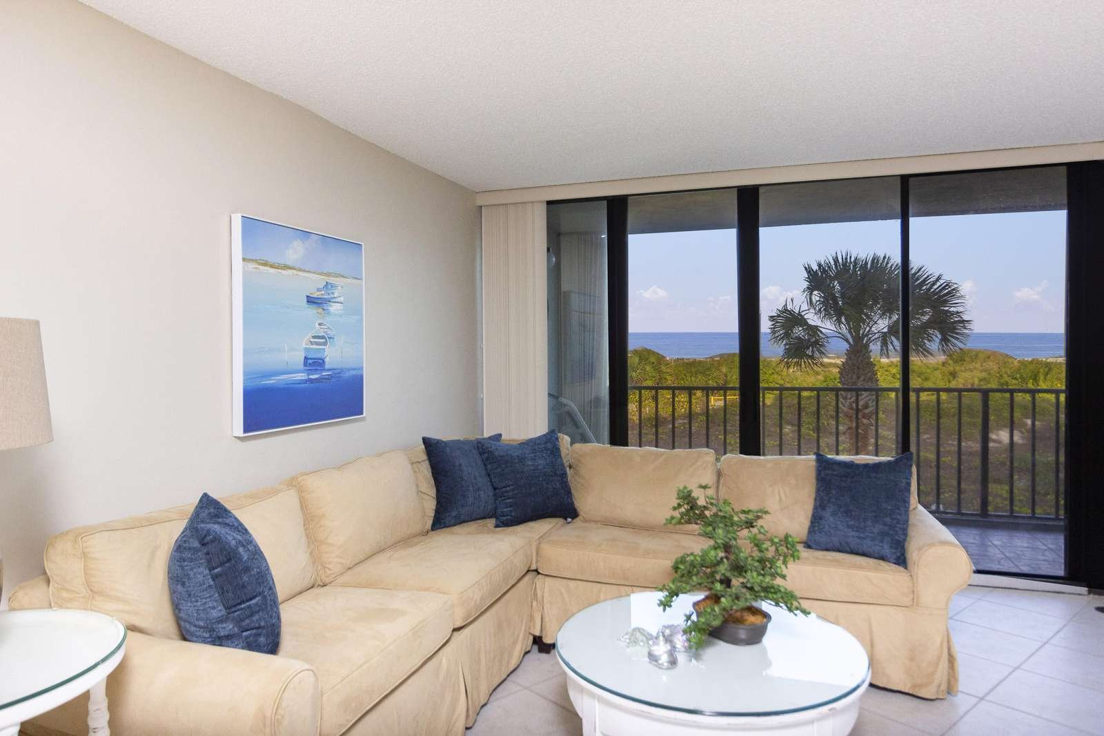 Living Room with Great Oceanfront Views