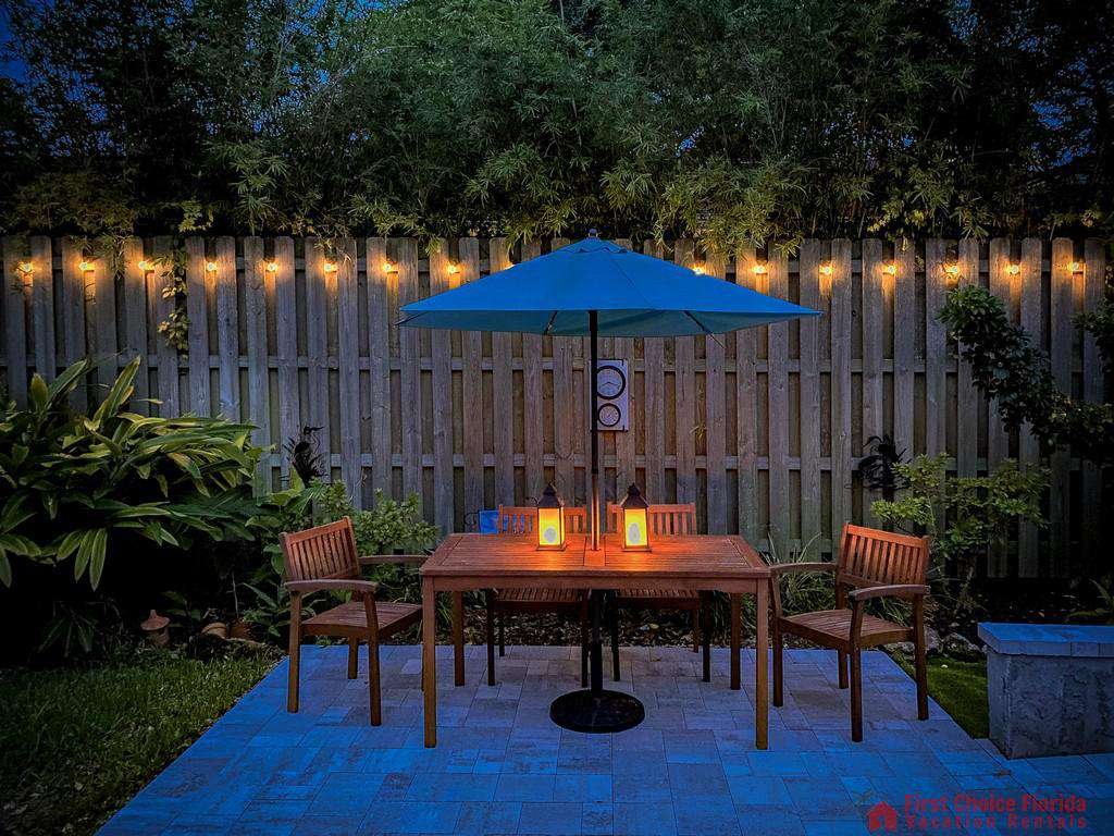 Shore Happy Patio at Night