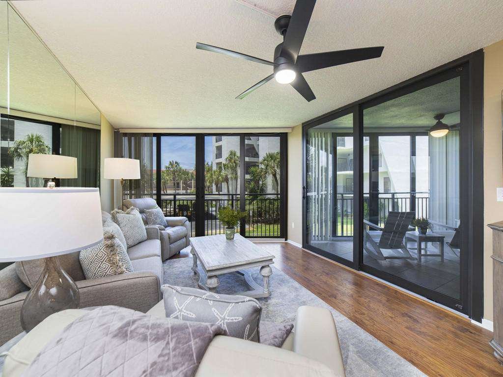 Anastasia Condos - Living Room and Ocean View Balcony