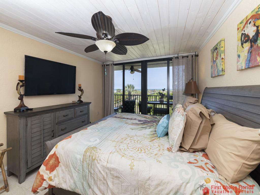 Captains Quarters - Master Bedroom with TV