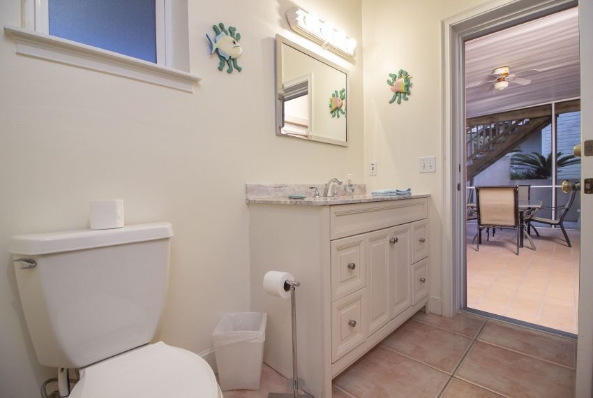 Away From It All Toilet Vanity and Doorway